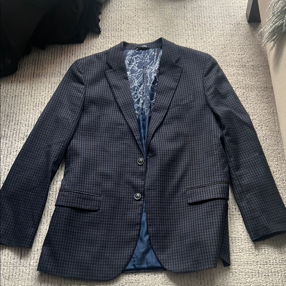 Men's Nautica Checkered Blazer - Black and Blue